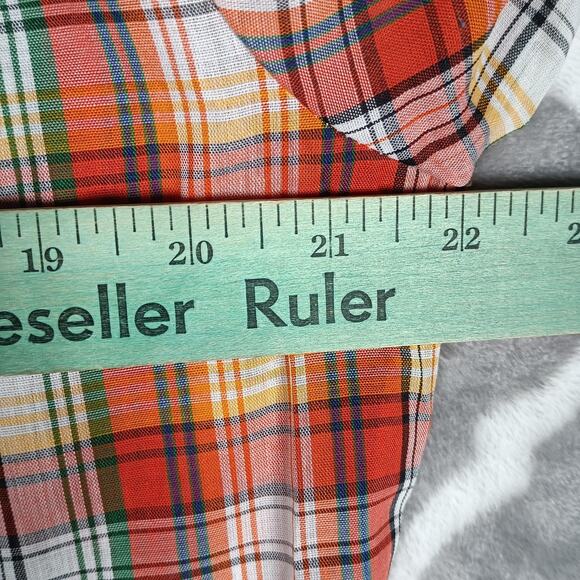 Vintage MW Shirt Mens Medium Plaid Button Up Long Sleeve No Iron 70s - Picture 7 of 9